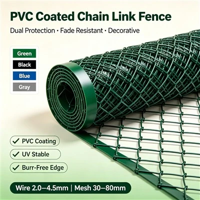 PVC-pinnoitettu ketjun aita